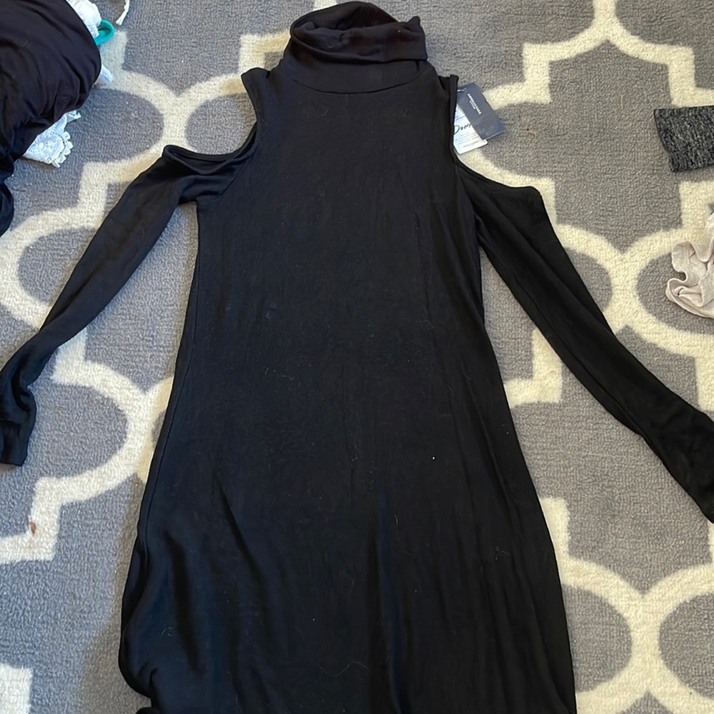 Black turtle neck dress